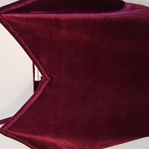 Garage  Velvet Tank Top  Medium,  Burgundy V neck